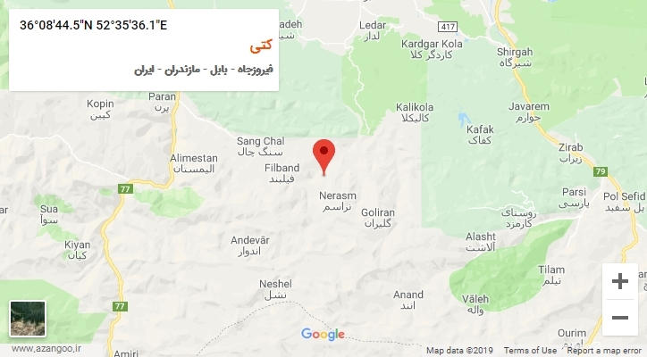 روستای کتی بر روی نقشه