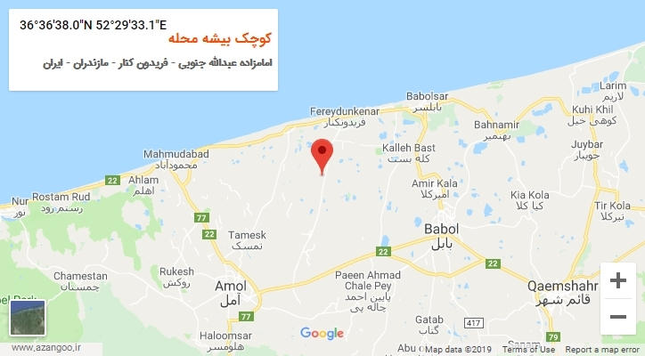 روستای کوچک بیشه محله بر روی نقشه