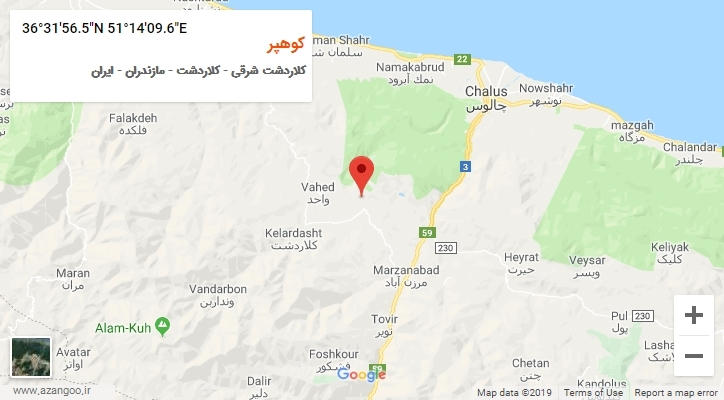 روستای کوهپر بر روی نقشه