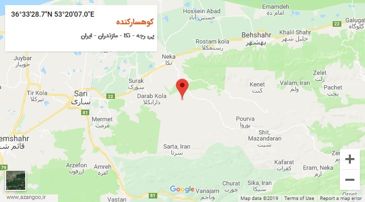 روستای کوهسارکنده بر روی نقشه