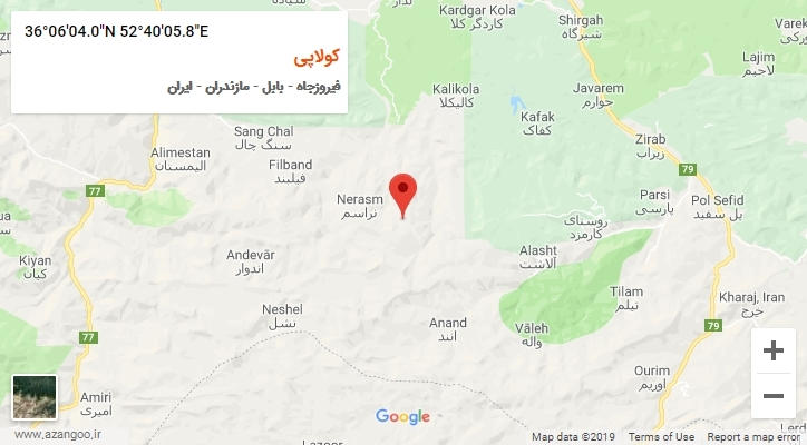 روستای کولاپی بر روی نقشه