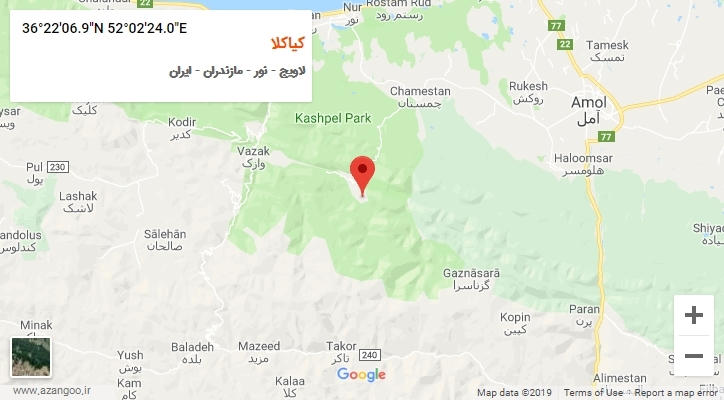 روستای کیاکلا بر روی نقشه