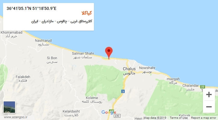 روستای کیاکلا بر روی نقشه