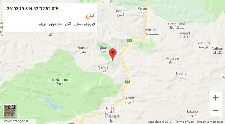 روستای کیان بر روی نقشه
