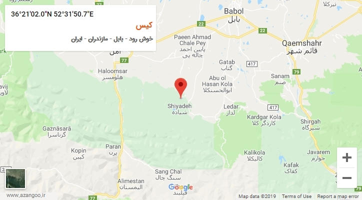 روستای کیس بر روی نقشه