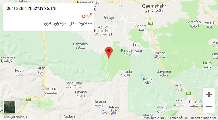 روستای کیس بر روی نقشه