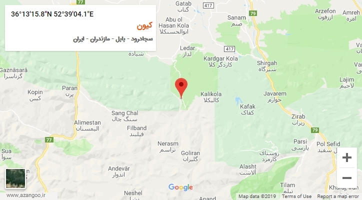 روستای کیون بر روی نقشه