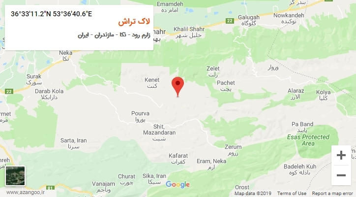 روستای لاک تراش بر روی نقشه