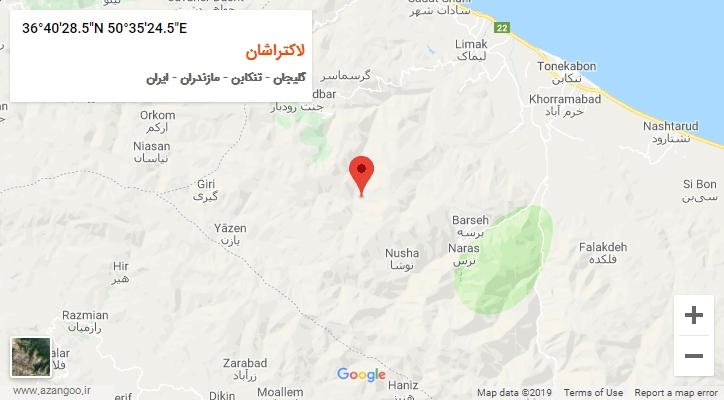 روستای لاکتراشان بر روی نقشه