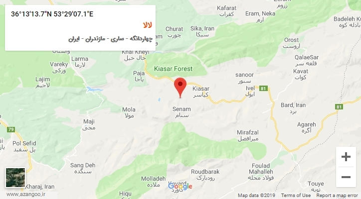 روستای لالا بر روی نقشه