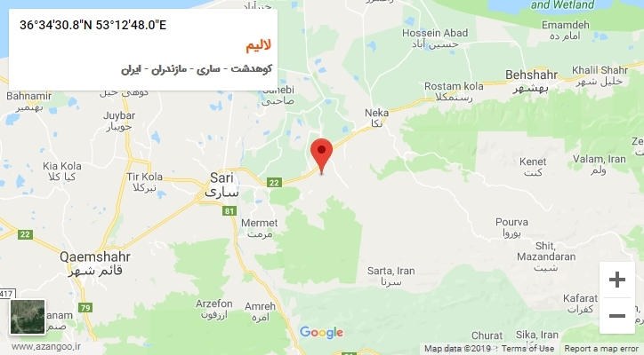 روستای لالیم بر روی نقشه