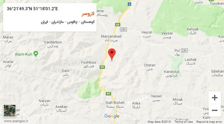 روستای لاروسر بر روی نقشه