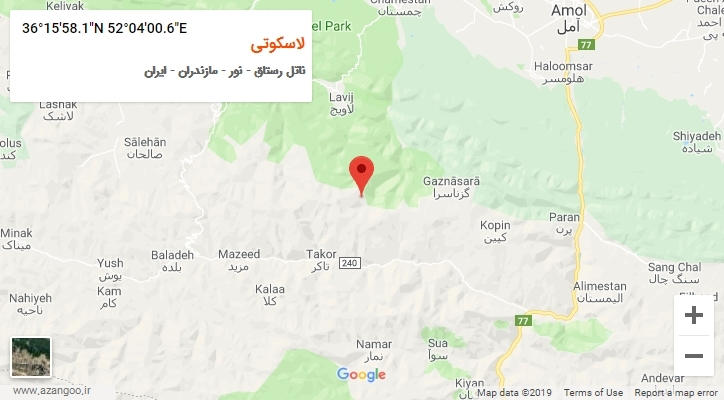 روستای لاسکوتی بر روی نقشه