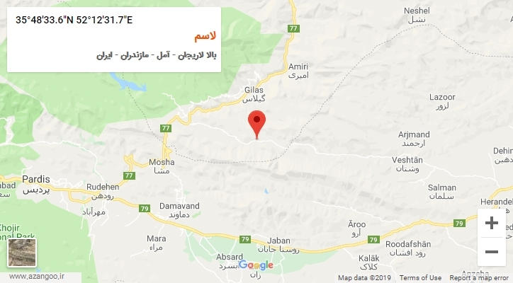 روستای لاسم بر روی نقشه
