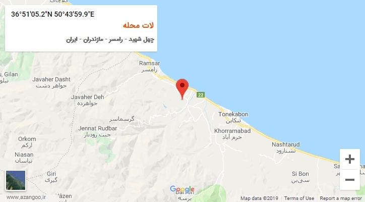 روستای لات محله بر روی نقشه