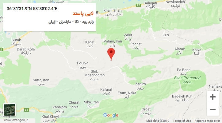 روستای لایی پاسند بر روی نقشه