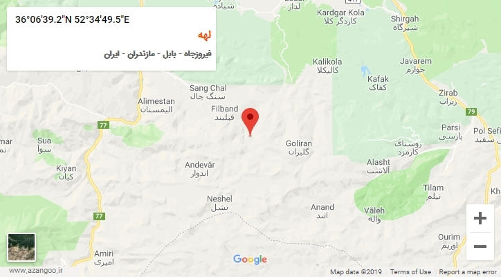 روستای لهه بر روی نقشه