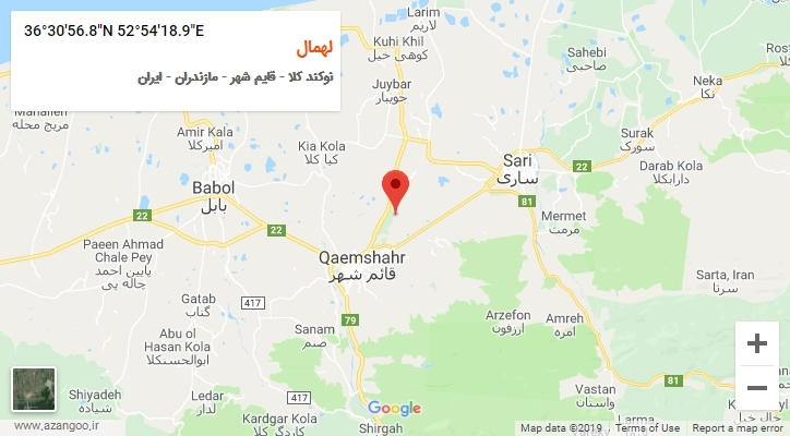 روستای لهمال بر روی نقشه