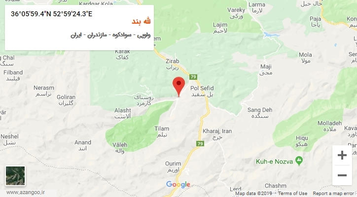 روستای لله بند بر روی نقشه