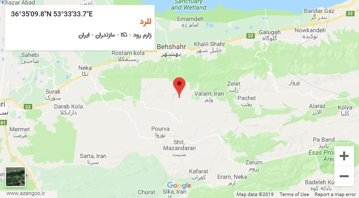 روستای للرد بر روی نقشه