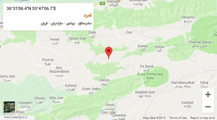 روستای لمرد بر روی نقشه