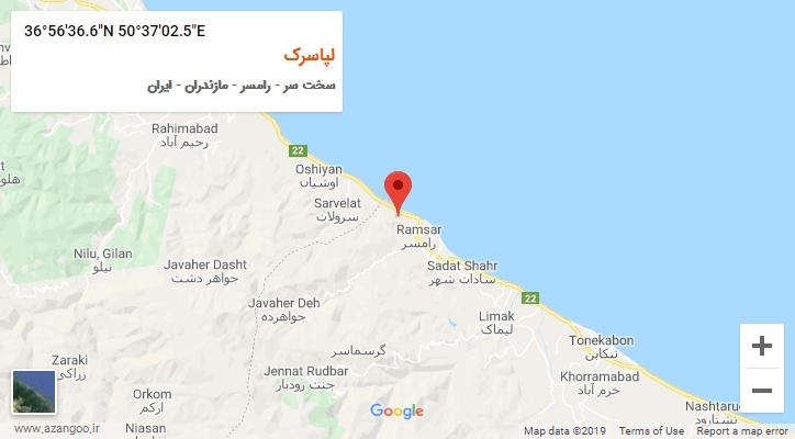 روستای لپاسرک بر روی نقشه