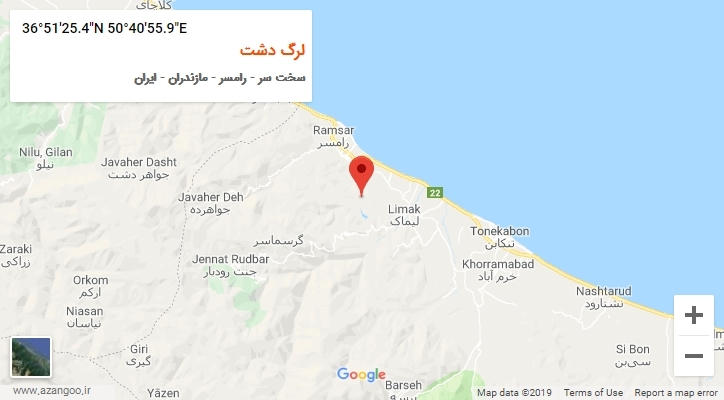 روستای لرگ دشت بر روی نقشه