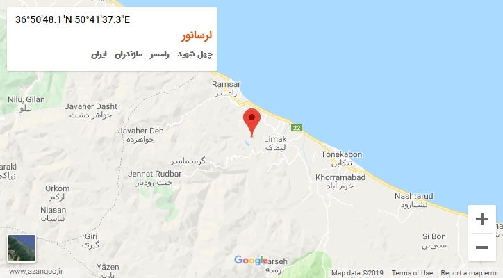 روستای لرسانور بر روی نقشه