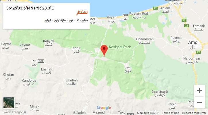 روستای لشکنار بر روی نقشه