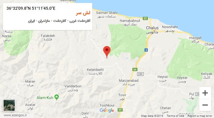 روستای لش سر بر روی نقشه