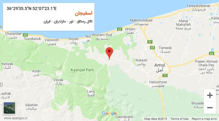 روستای لسفیجان بر روی نقشه