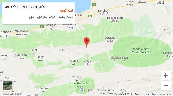 روستای لت کومه بر روی نقشه