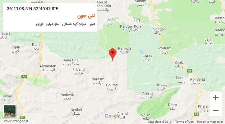 روستای لتی جون بر روی نقشه