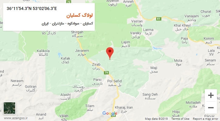 روستای لولاک کسلیان بر روی نقشه