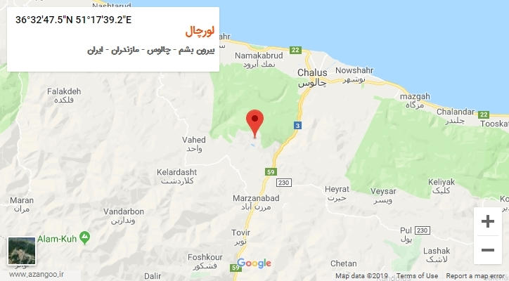 روستای لورچال بر روی نقشه