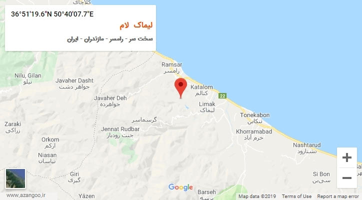 روستای لیماک  لام بر روی نقشه