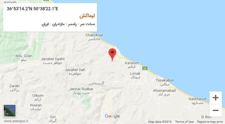 روستای لیماکش بر روی نقشه