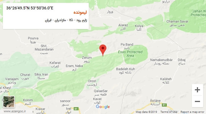 روستای لیمونده بر روی نقشه