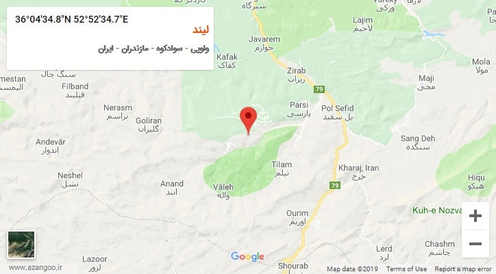 روستای لیند بر روی نقشه