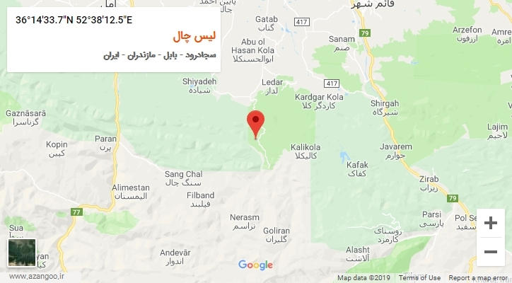 روستای لیس چال بر روی نقشه