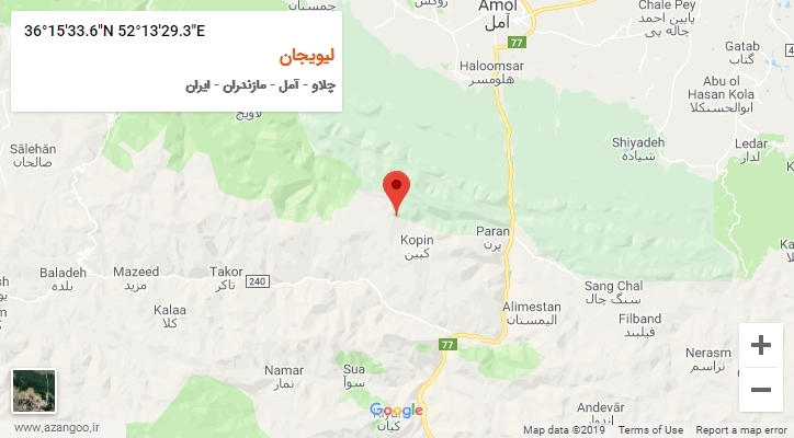 روستای لیویجان بر روی نقشه