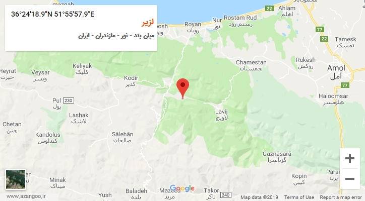 روستای لزیر بر روی نقشه