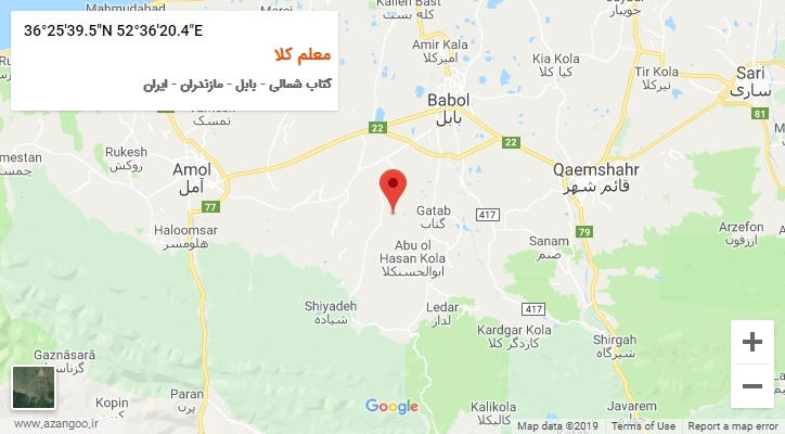 روستای معلم کلا بر روی نقشه