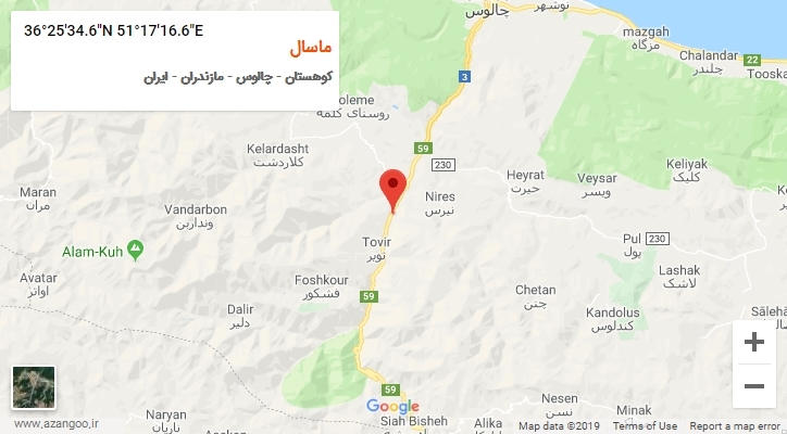 روستای ماسال بر روی نقشه