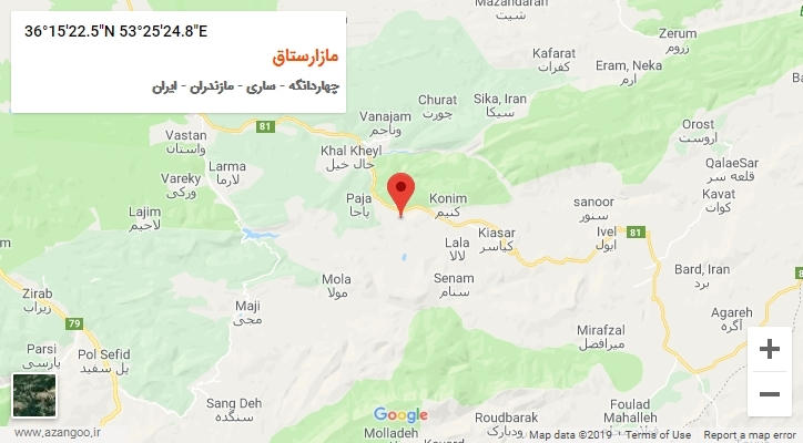 روستای مازارستاق بر روی نقشه