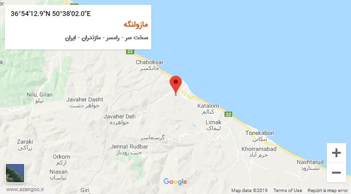 روستای مازولنگه بر روی نقشه