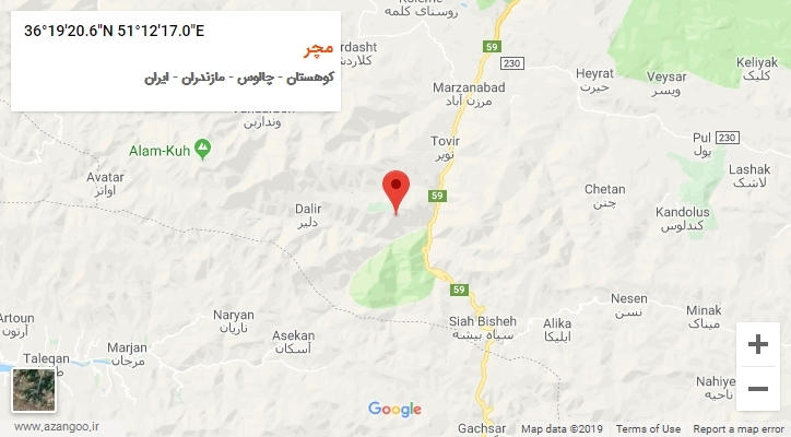 روستای مچر بر روی نقشه