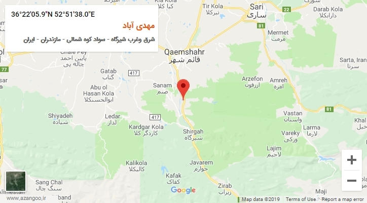 روستای مهدی آباد بر روی نقشه