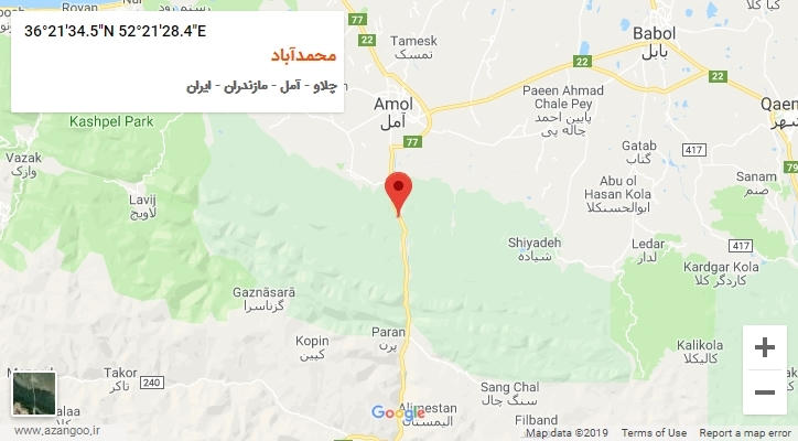 روستای محمدآباد بر روی نقشه