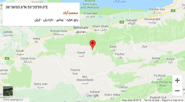 روستای محمدآباد بر روی نقشه